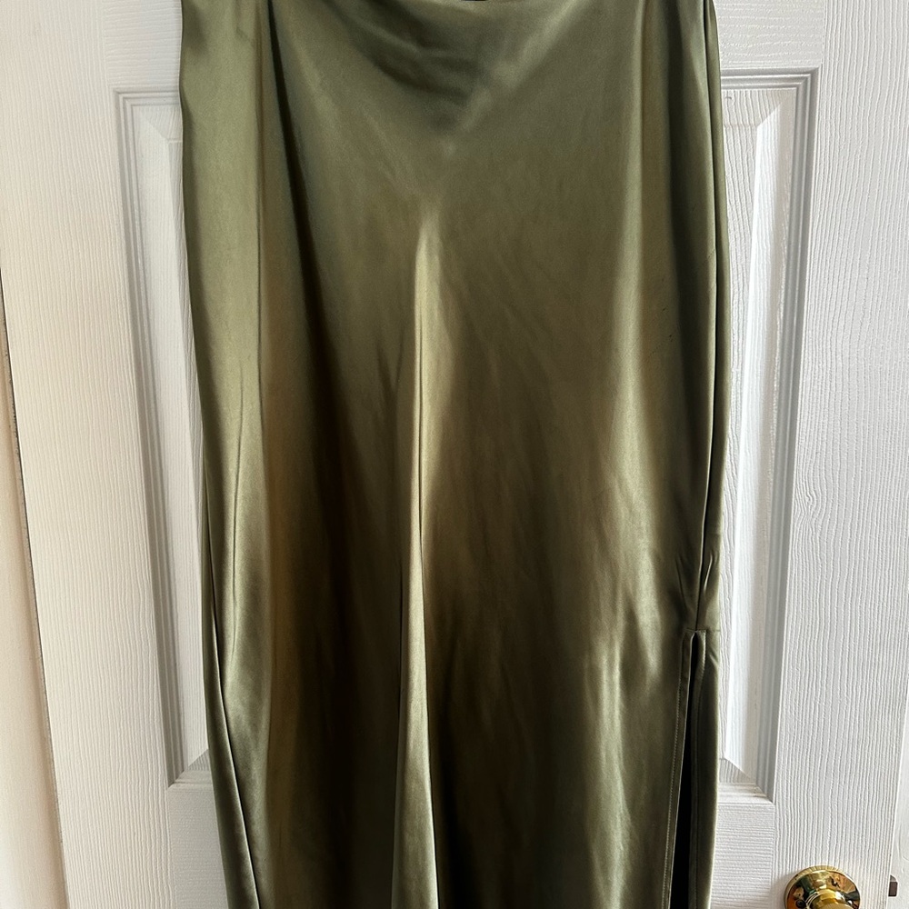 Old Navy Satin Maxi Skirt in Olive